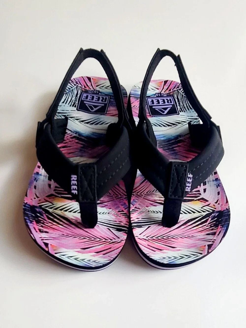 Reef Little Ahi Unisex Kids Sandals Leaf Print Adjustable Strap Size 10